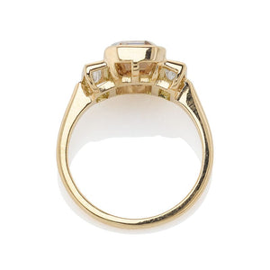 3.00 ct Emerald Cut Champagne Diamond Engagement Ring 
