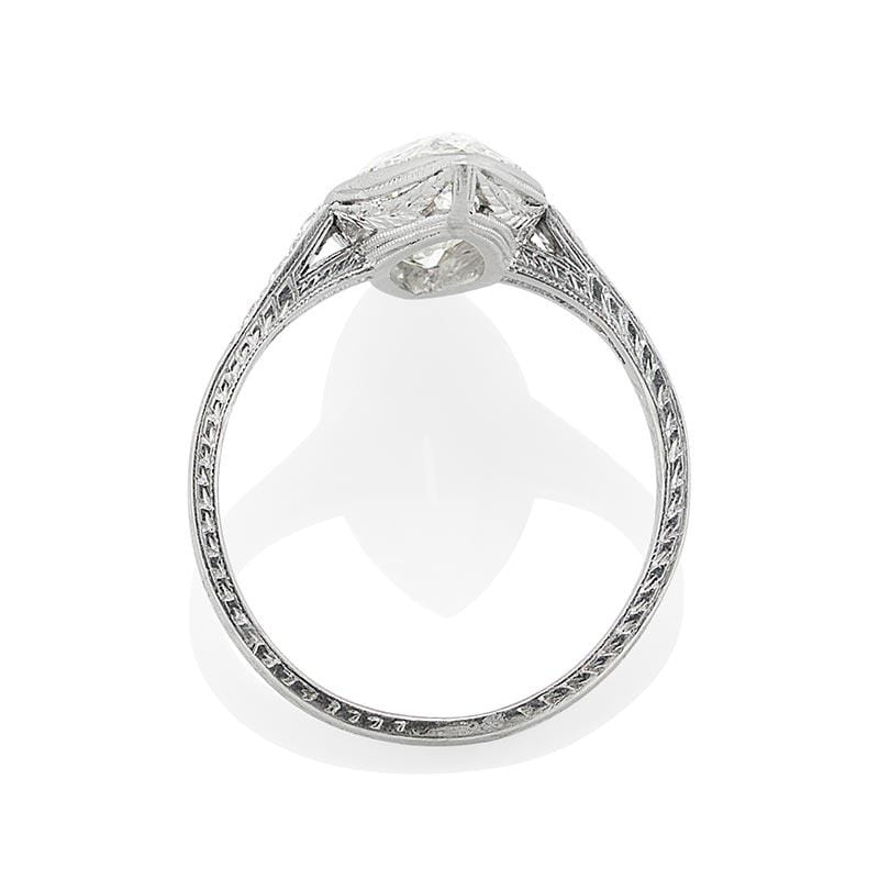 3 Carat Marquise Cut Diamond Vintage Art Deco Engagement Ring