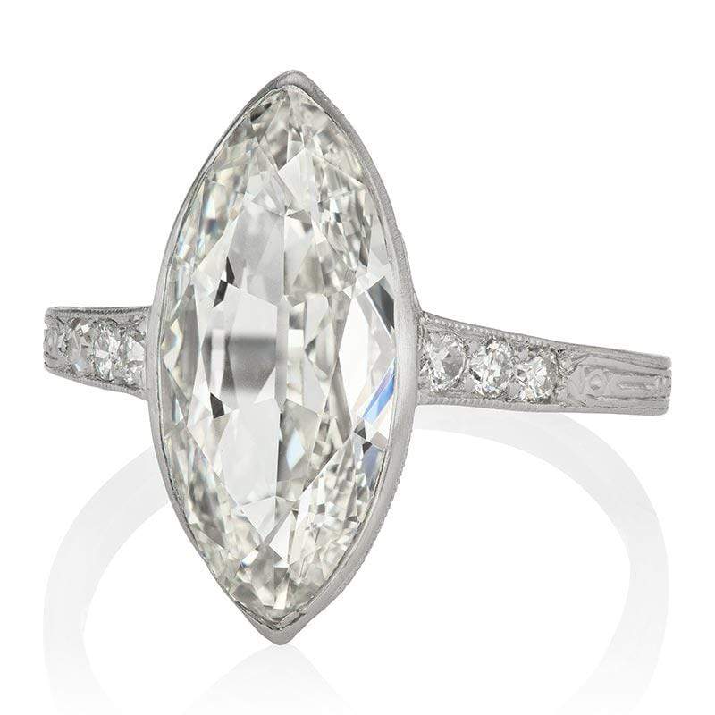 3 Carat Marquise Cut Diamond Vintage Art Deco Engagement Ring