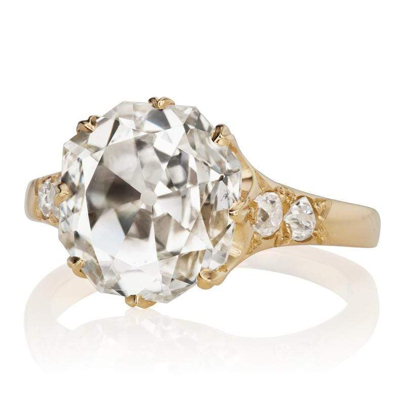 3.02ct Octagonal cut diamond diamond engagement ring