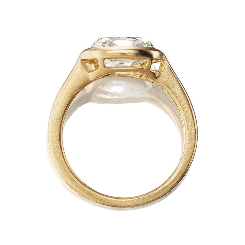 3 Carat East-West Set Old Mine Cut Diamond Ring