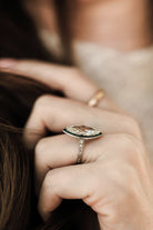 3.03ct Marquise Diamond Marquise Diamond Engagement Ring With Emerald Halo