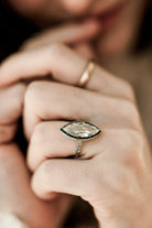 3.03ct Marquise Diamond Marquise Diamond Engagement Ring With Emerald Halo