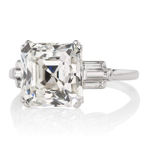 Art Deco 5.29 ct Asscher Cut Diamond Engagement Ring