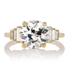 3.07 ct Ring with Three Flanking Diamond Baguettes