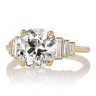 3.07 ct Ring with Three Flanking Diamond Baguettes