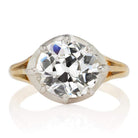 Two Tone Old Mine Cut Solitaire Engagement Ring