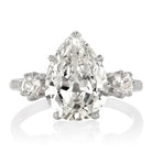 3.13 ct Pear Shaped Diamond Engagement Ring with Side Stones