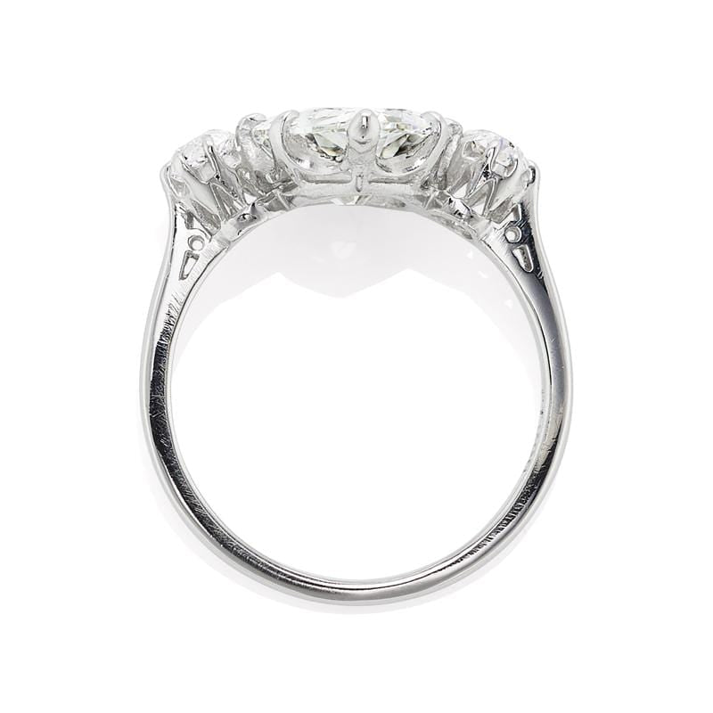 3.13 ct Pear Shaped Diamond Engagement Ring with Side Stones