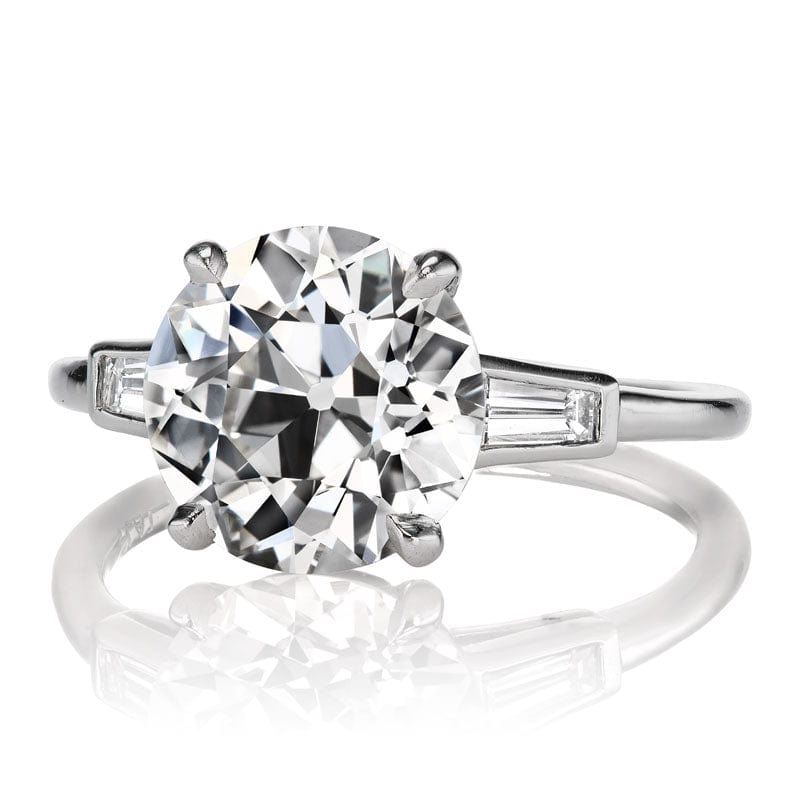 3 Carat Old European Cut Diamond in 4-prong Platinum Setting