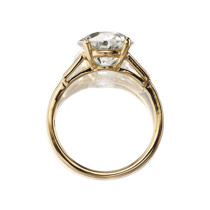 Bright Old European Cut Engagement Ring in Yellow Gold Setting