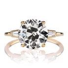 Bright Old European Cut Engagement Ring in Yellow Gold Setting