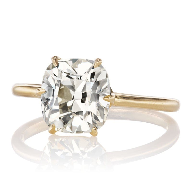 3.20ct old mine cut diamond diamond engagement ring