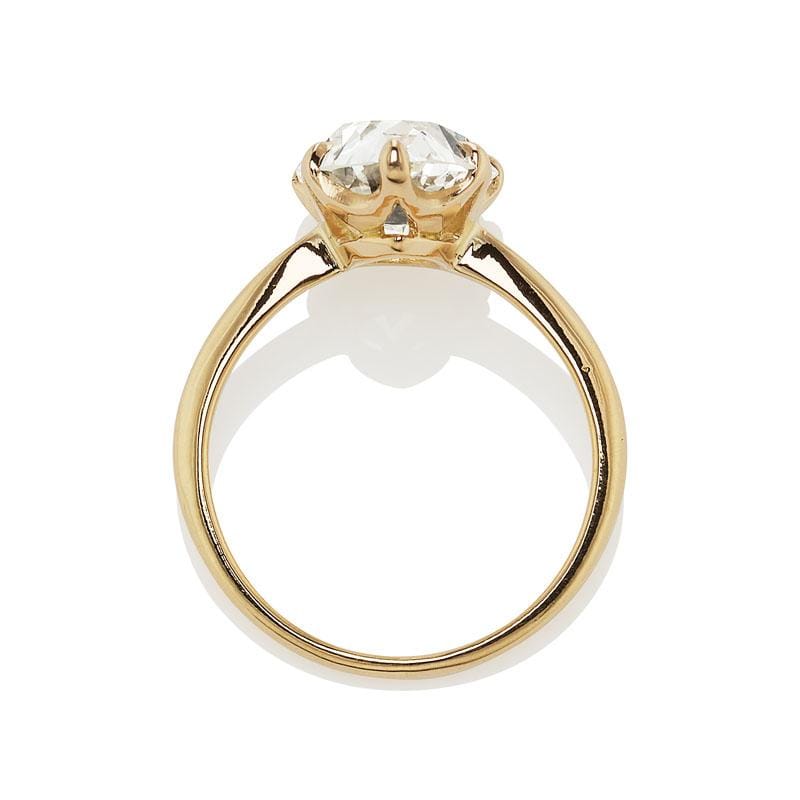 3.26 ct Antique Pear Cut Diamond Ring