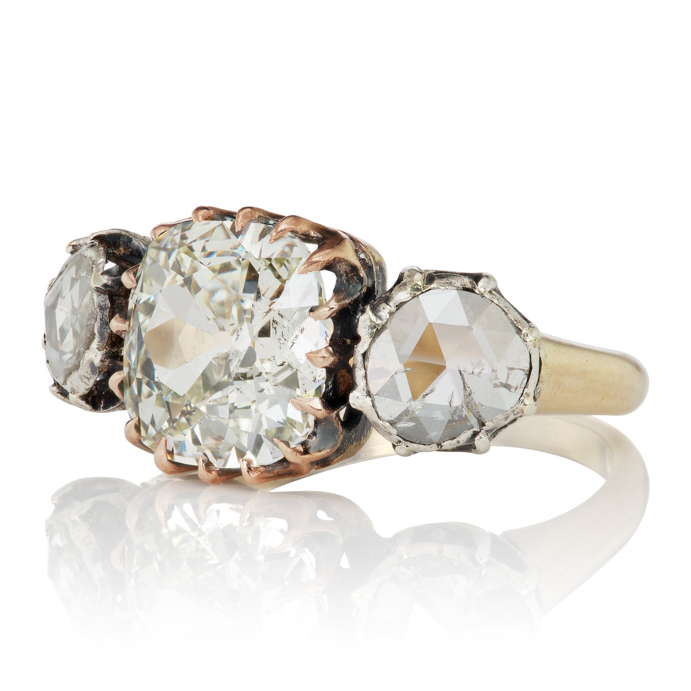 3.27ct antique cushion diamond