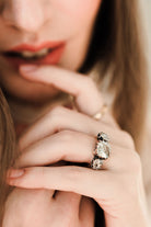 3.27ct antique cushion diamond Rose Gold And Silver Engagement Ring