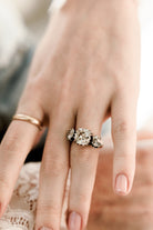 3.27ct antique cushion diamond Rose Gold And Silver Engagement Ring