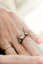 3.27ct antique cushion diamond Rose Gold And Silver Engagement Ring