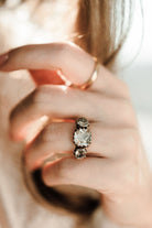 3.27ct antique cushion diamond Rose Gold And Silver Engagement Ring