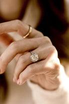 3.27ct old European cut diamond Octagon Diamond Engagement Ring