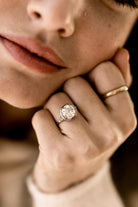 3.27ct old European cut diamond Octagon Diamond Engagement Ring