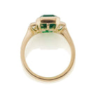 3.34 ct Emerald Engagement Ring with Diamond Baguettes