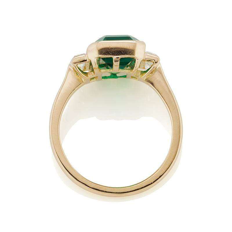 3.34 ct Emerald Engagement Ring with Diamond Baguettes