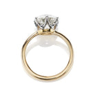 3.44 Carat Elongated Old Mine Cut Diamond in Two-Tone Setting