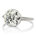 Vintage 3.47 ct Old European Cut Bezel Set Solitaire Engagement Ring