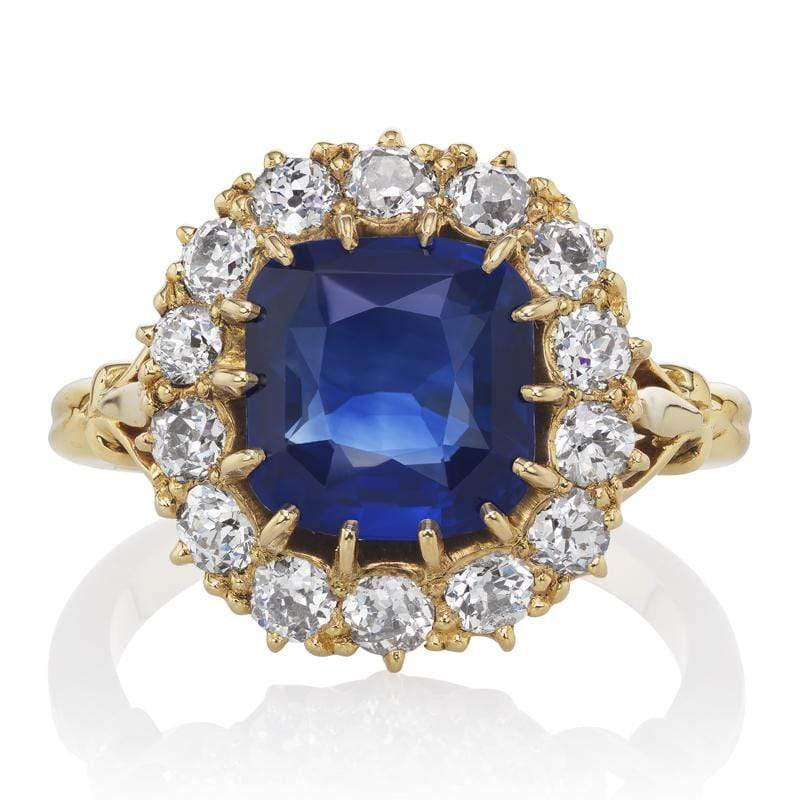 3.50ct Cushion Cut Sapphire Ring