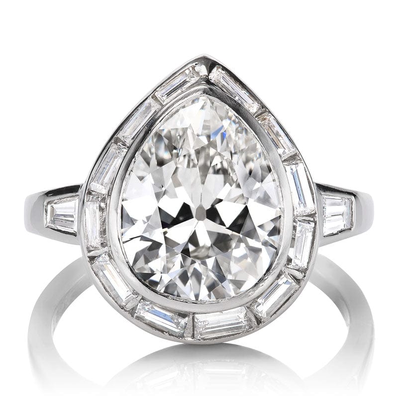 3.50 Carat Pear Shaped Engagement Ring in Platinum