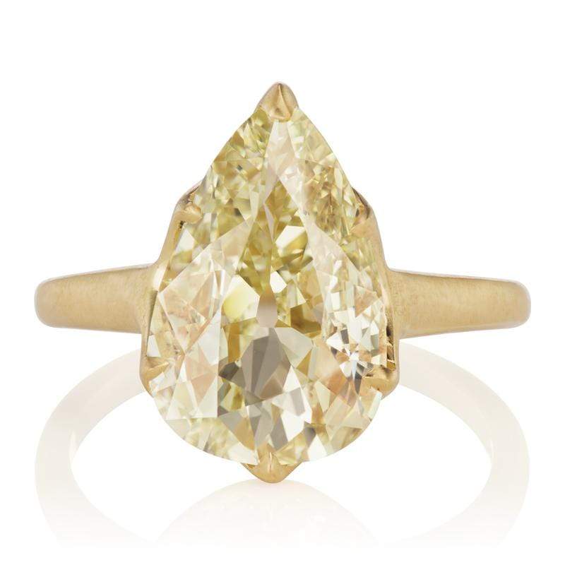 3.5 Carat Pear Diamond Solitaire Engagement Ring