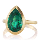 3.60 carat Pear Shaped Emerald Engagement Ring