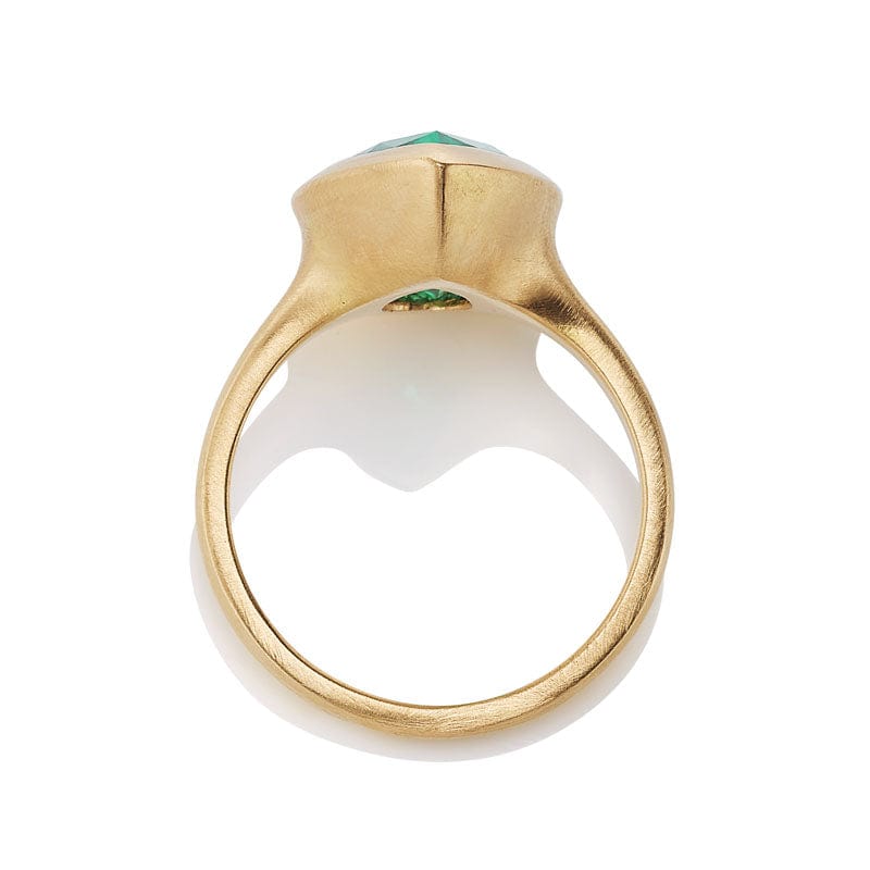 3.60 carat Pear Shaped Emerald Engagement Ring