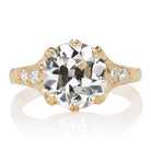 Fiery 3.68 Carat Old European Cut Diamond in an 8-prong 18 Karat Yellow Gold Setting
