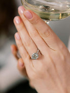 Bezel Set 3.83 ct Old European Cut Engagement Ring with Side Stones