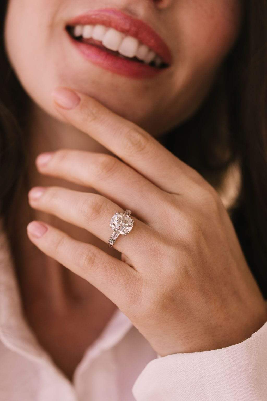 3.84ct old mine cut diamond