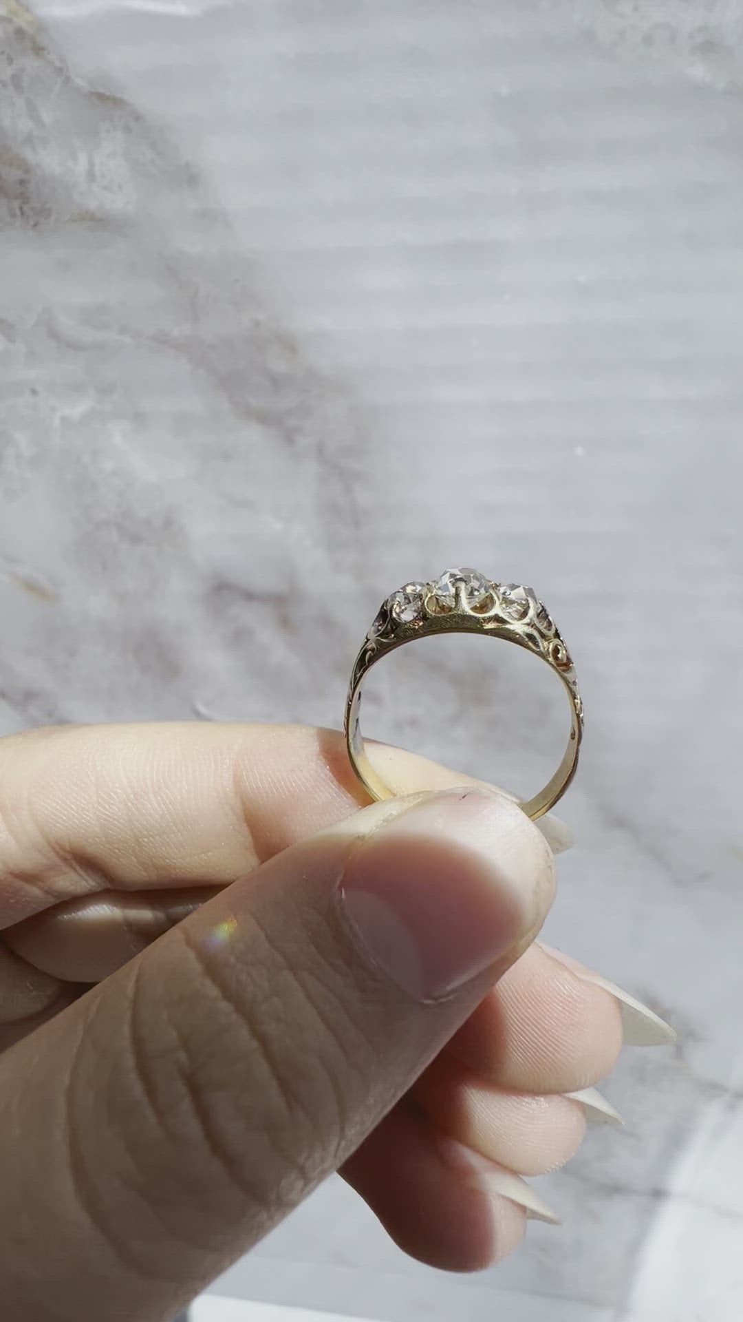  videos and images of vintage -Old Mine cut diamond 