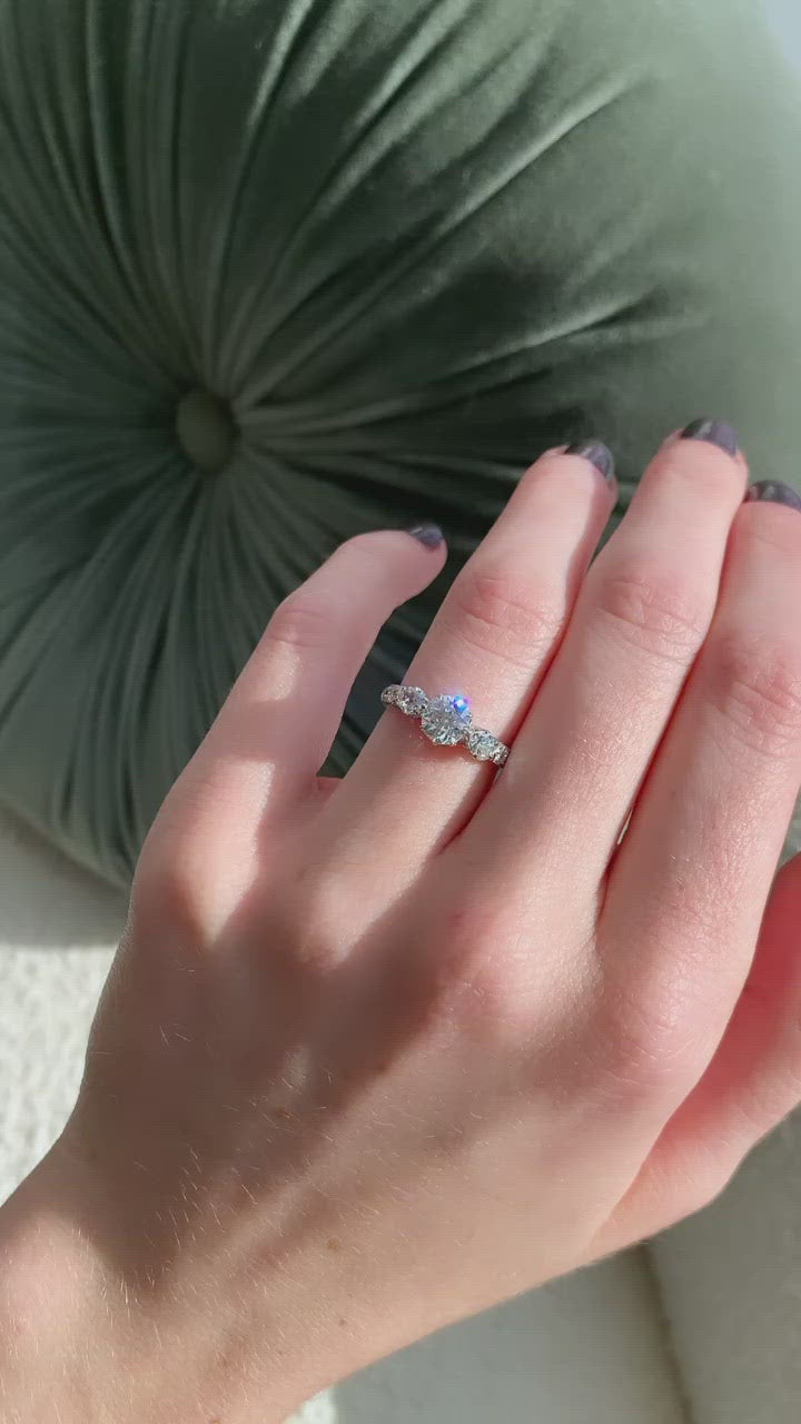 j-k-l color, si-i clarity diamond in platinum setting