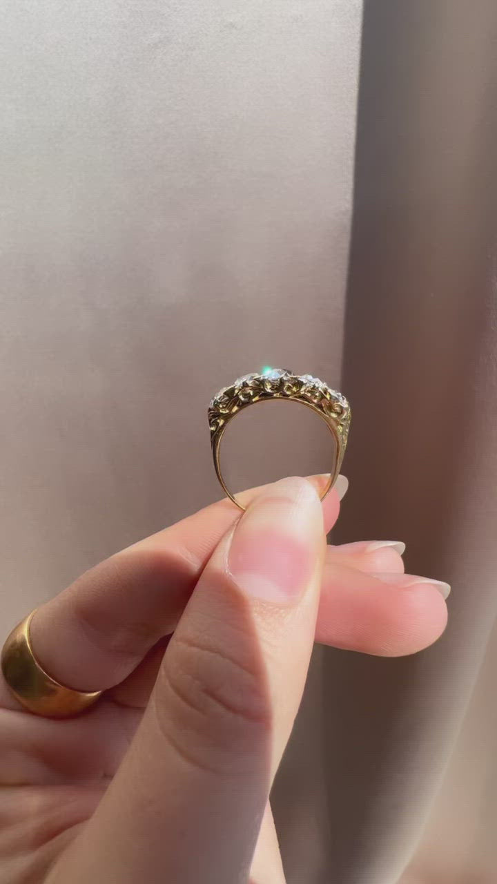 j-k-l color, si-i clarity diamond in yellow gold setting