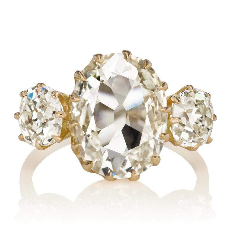 4 Carat Oval Cut Diamond Engagement Ring with Side Stones