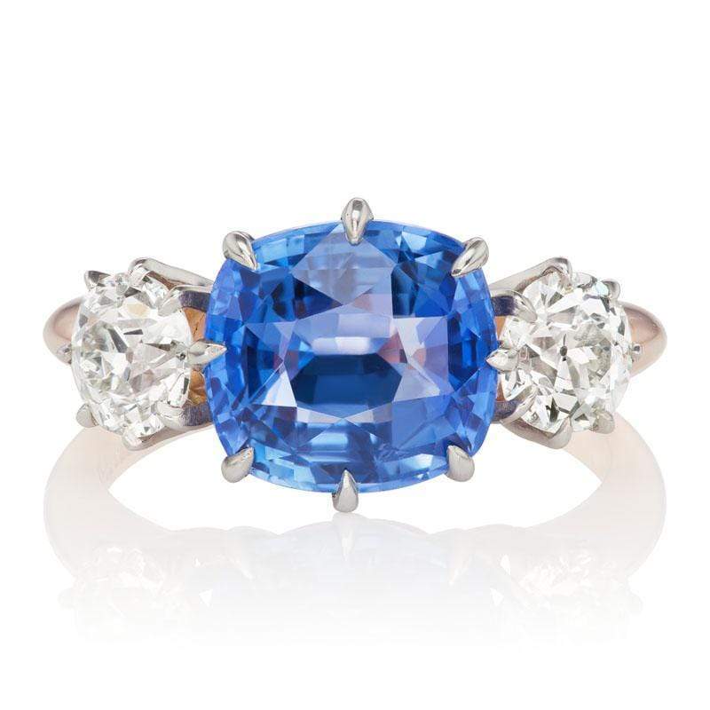 4.03ct old mine cut Ceylon Sapphire Ring