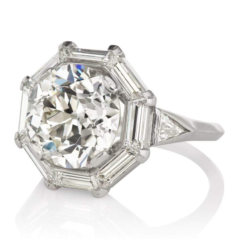 4.05ct old European cut diamond Ring
