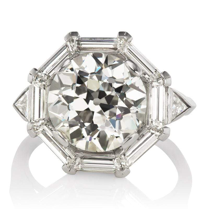 4.05ct old European cut diamond Ring