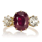 4.19 ct Ruby Engagement Ring with Diamond Side Stones