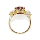 4.19 ct Ruby Engagement Ring with Diamond Side Stones