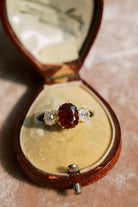 4.19 ct Ruby Engagement Ring with Diamond Side Stones