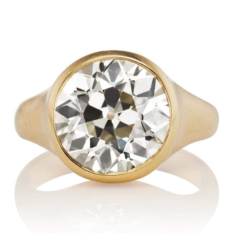 4.48 ct Bezel Set Diamond Solitaire Engagement Ring