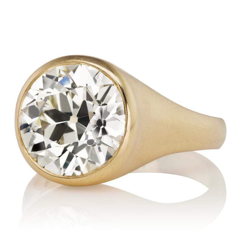 4.48 ct Bezel Set Diamond Solitaire Engagement Ring