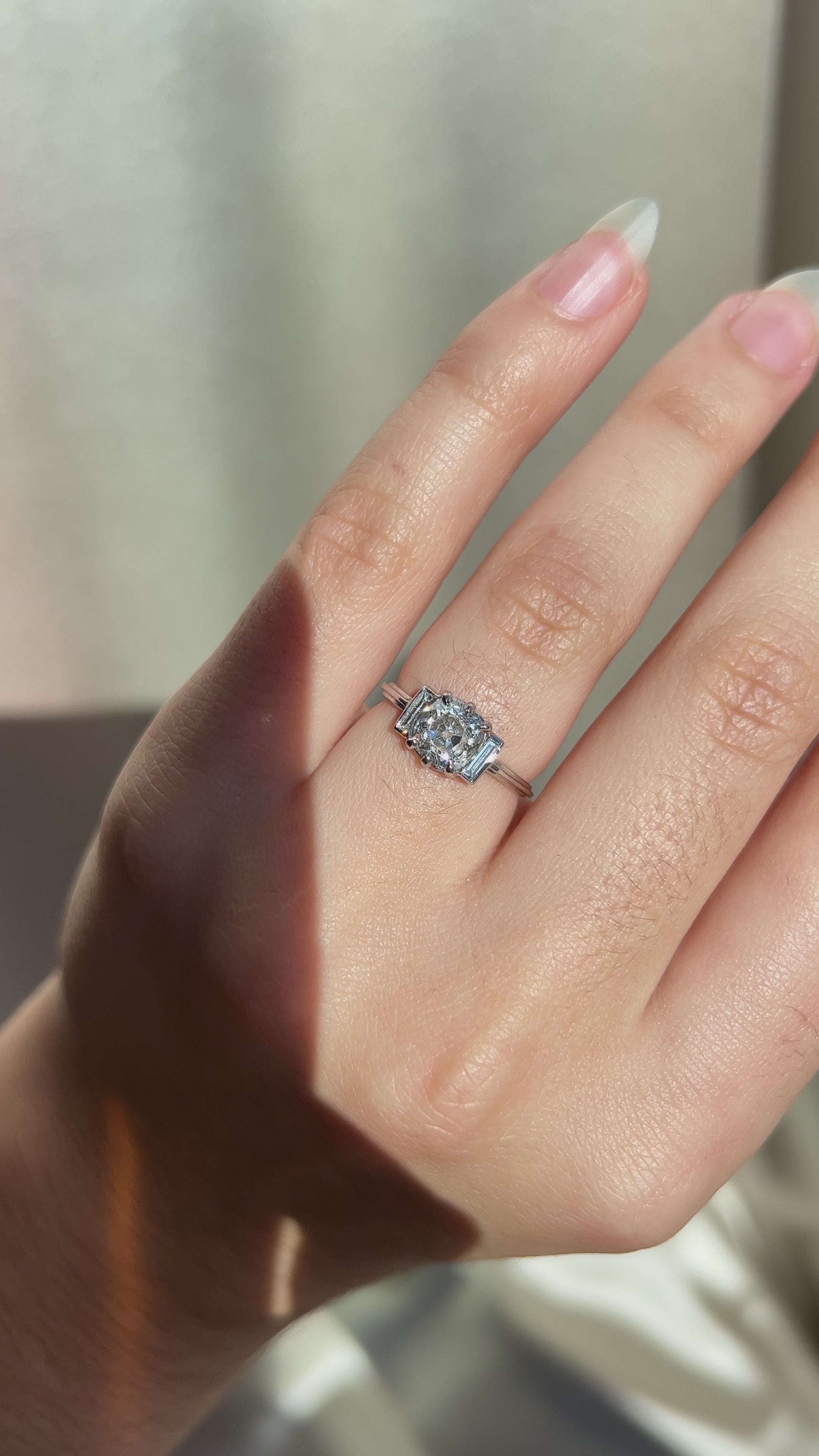 g-h-i color, si-i clarity diamond in platinum setting